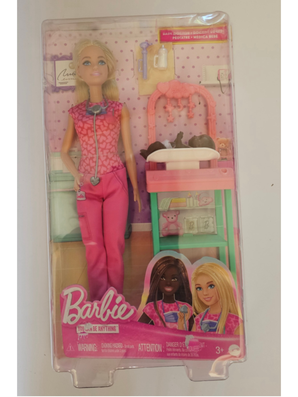 Barbie Baby Doctor Playset Doll with Accessories Pink White One Size
